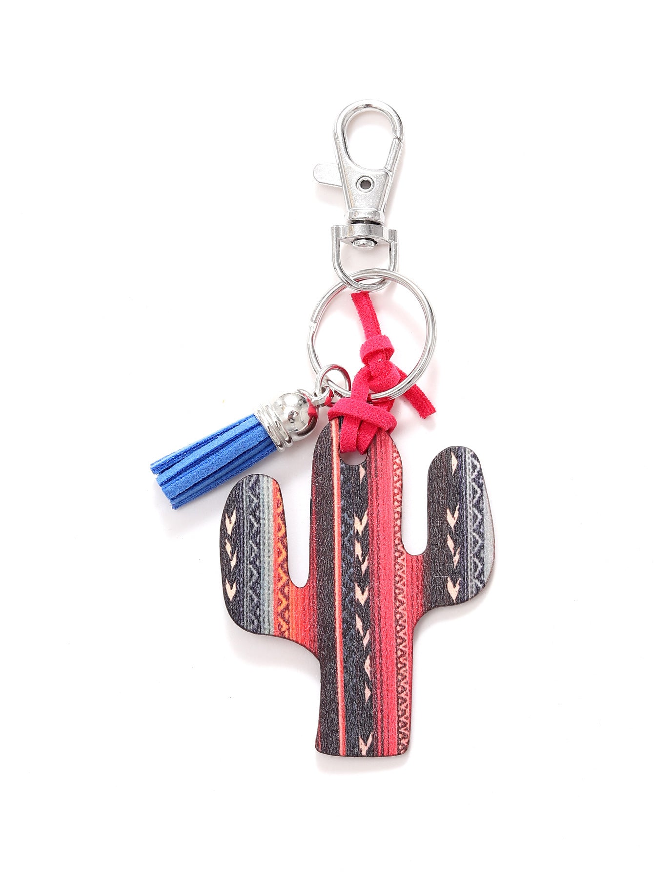Wholesale Wooden Cactus Leopard Flower Rainbow Sunflower Stripe Printed Keychains